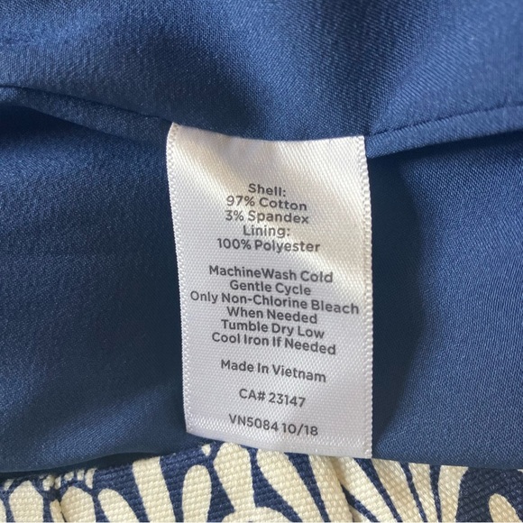 EUC Talbots Navy Blue White Gatsby‎ Art Deco Straight Skirt Size 12P - Picture 5 of 5